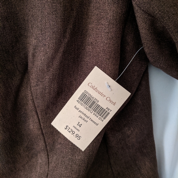 New with tags! Coldwater Creek Brown Blazer Sz 14 - Picture 4 of 12